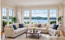 Bright residential interior with freshly finished walls, trim, and natural light