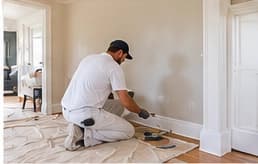 Furnished room during an occupied-home painting project